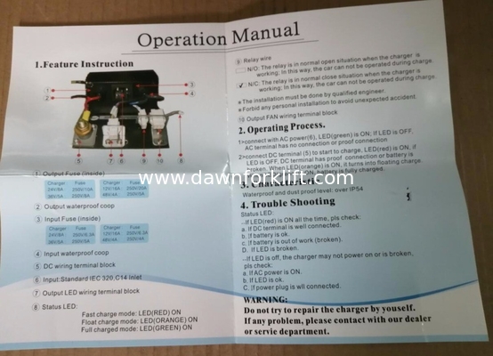 Noblelift Forklift EPT15 QQE 192-8CH17-26B /26A 24V 8A Bulid In Battery Charger